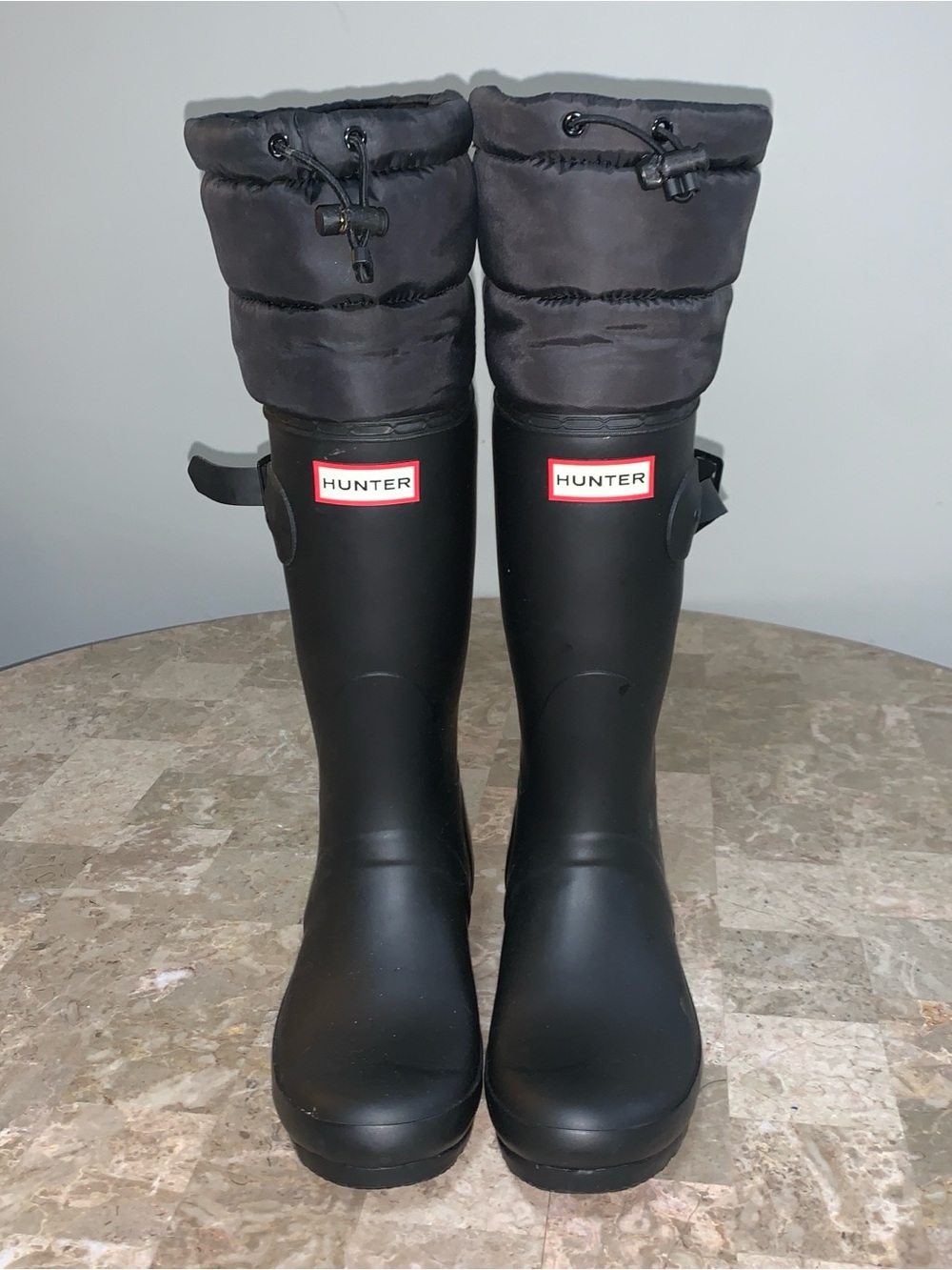 Hunter Original Quilted Cuff Rain Boot Shoes Tall Boots Size 7 Rubber & Nylon